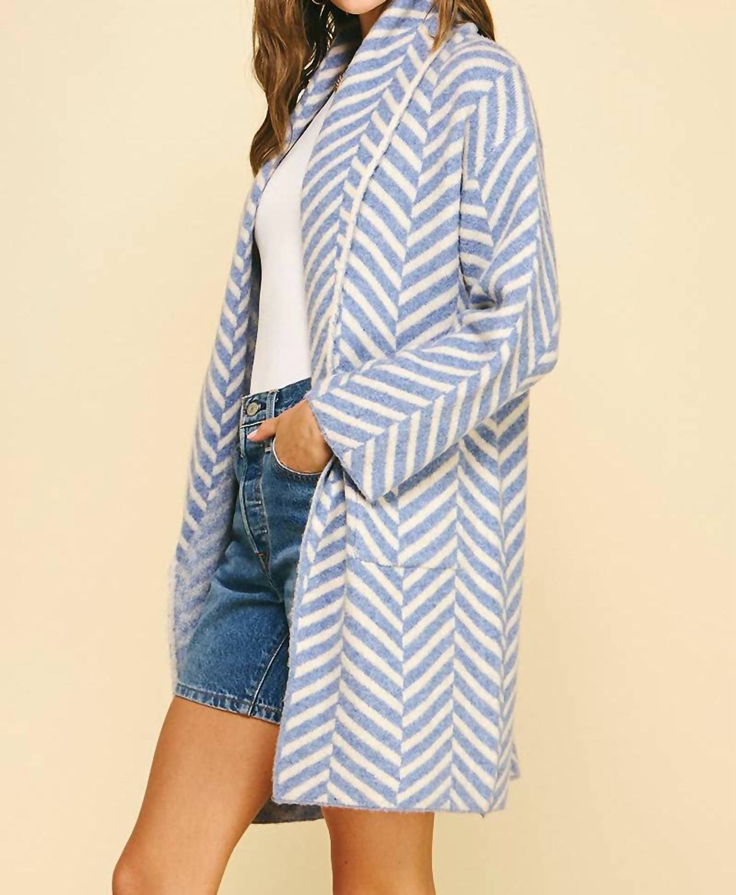 Pinch - Diagonal Stripe Pattern Cardigan