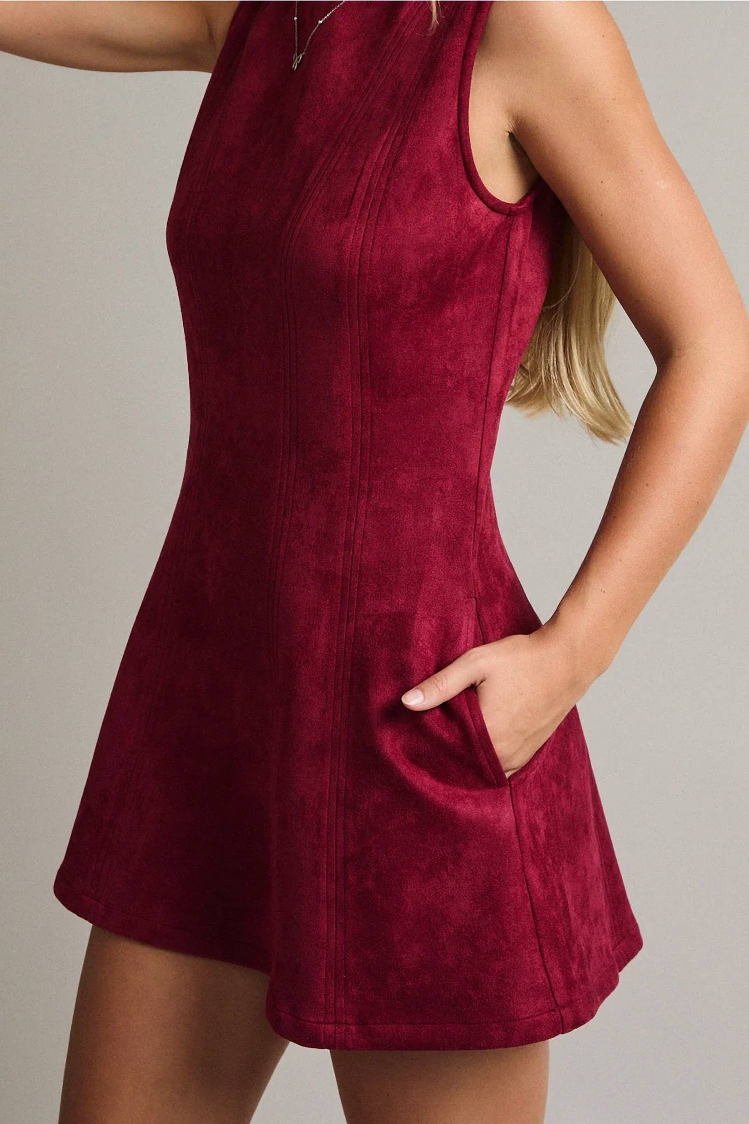 Le Lis - Sueded Scarlet Mini Dress