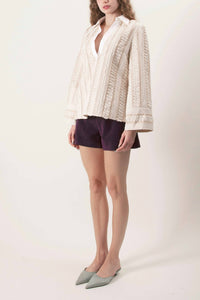 Maude - Carmen Embroidered Top