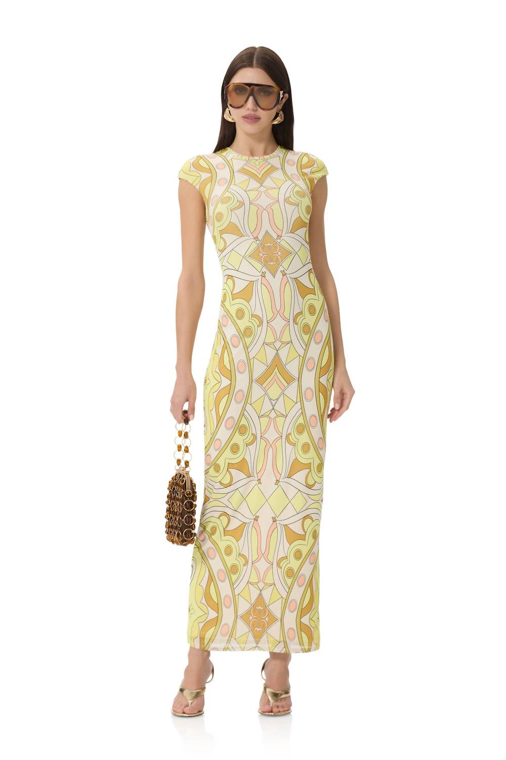 Afrm - Cody Geo Scarf Mesh Dress