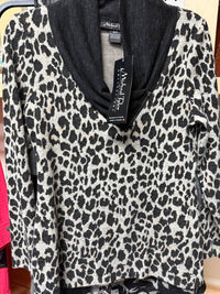 Michael Tyler Women's Animal Long Slevee Top in black - women's blouse