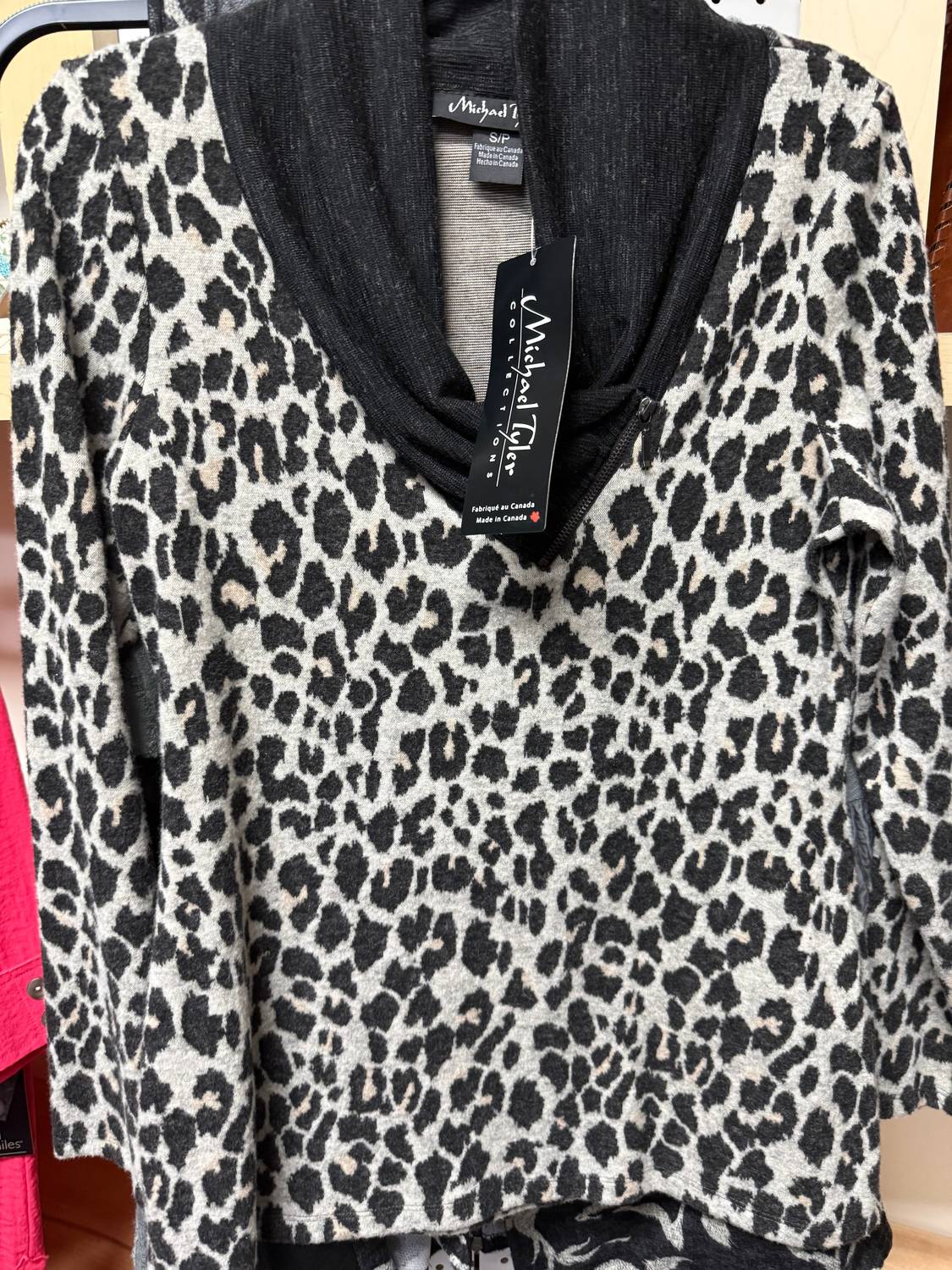 Michael Tyler Women's Animal Long Slevee Top in black - women's blouse