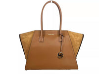 Michael Kors - Women's Avril Suede Leather Top Zip Satchel Bag Xl