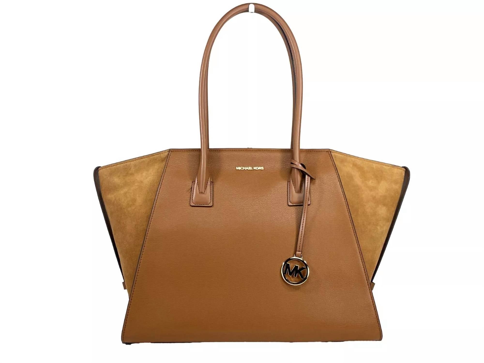 Michael Kors - Women's Avril Suede Leather Top Zip Satchel Bag Xl