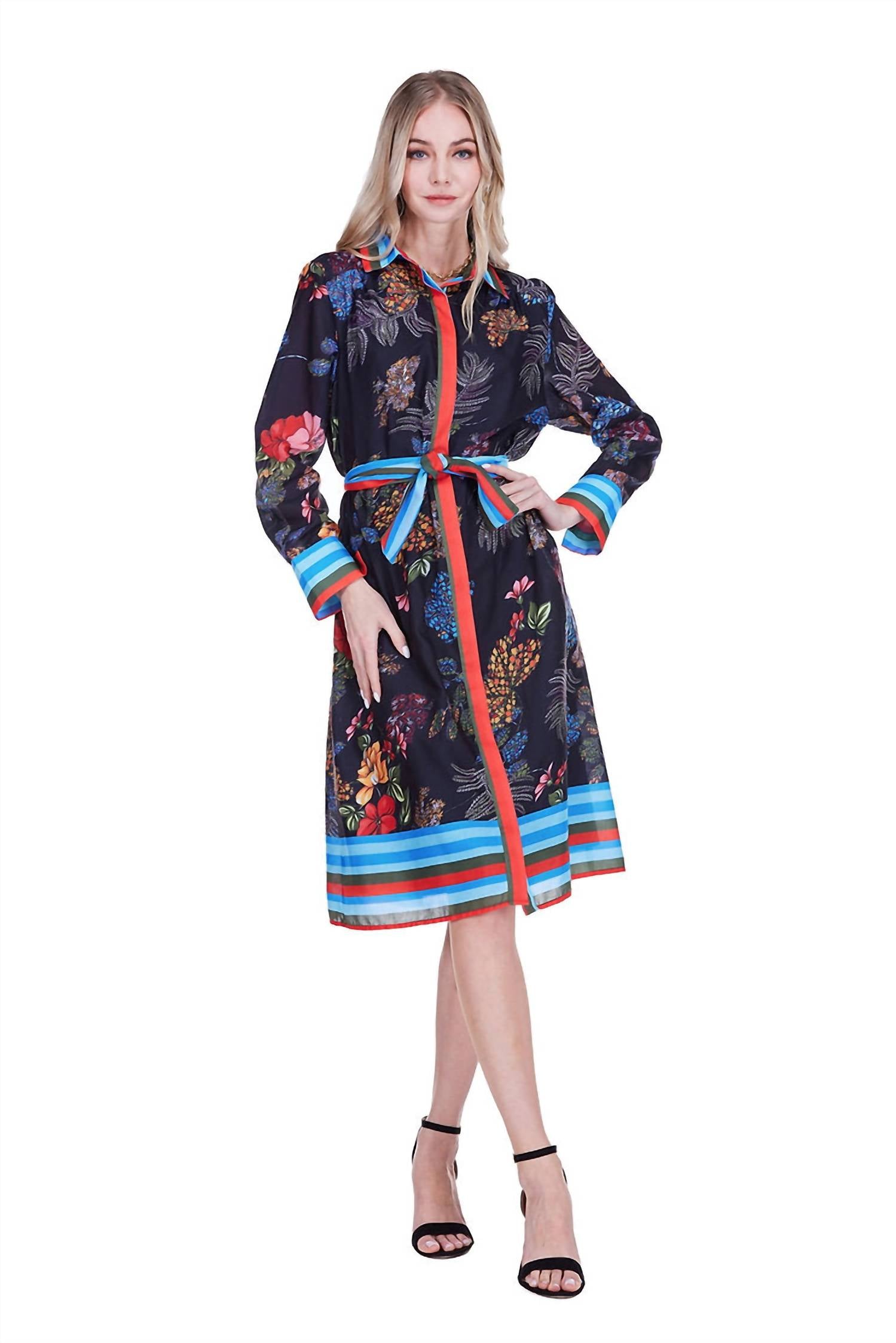 Jade - Contrast Midi Shirtdress