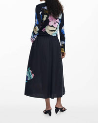 Desigual Fal Ella Lacroix Midi Skirt in black - women's skirt - alternate view