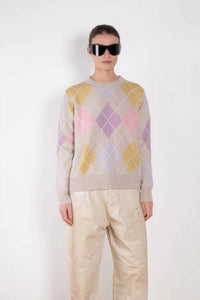 &Daughter - Argyle Crew Lambswool Sweater