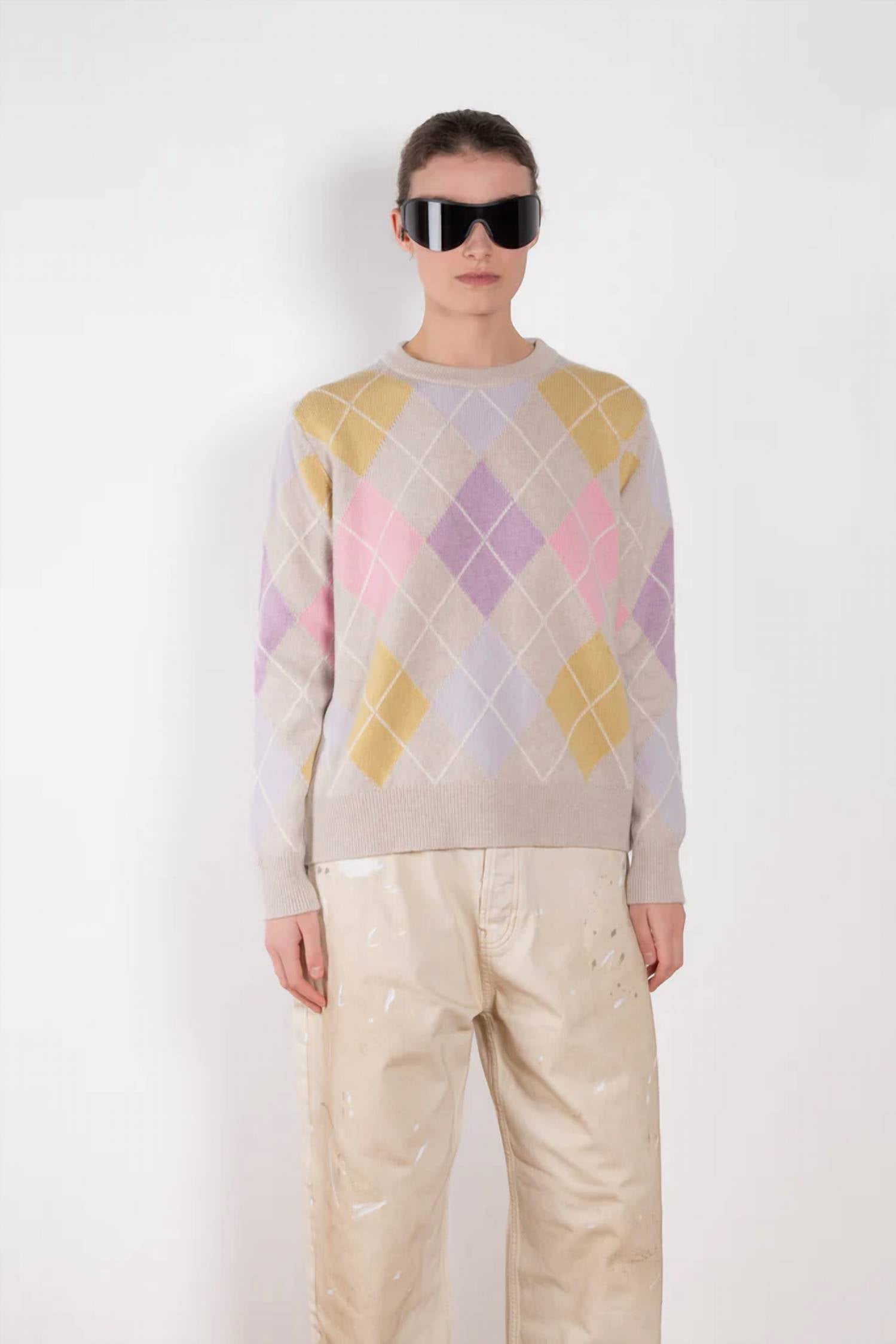 &Daughter - Argyle Crew Lambswool Sweater