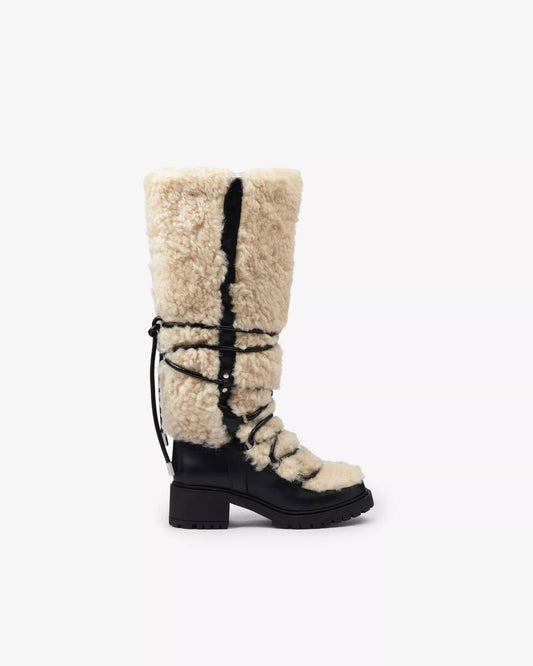 Iro - PLUMY PLATFORM LEATHER BOOTS