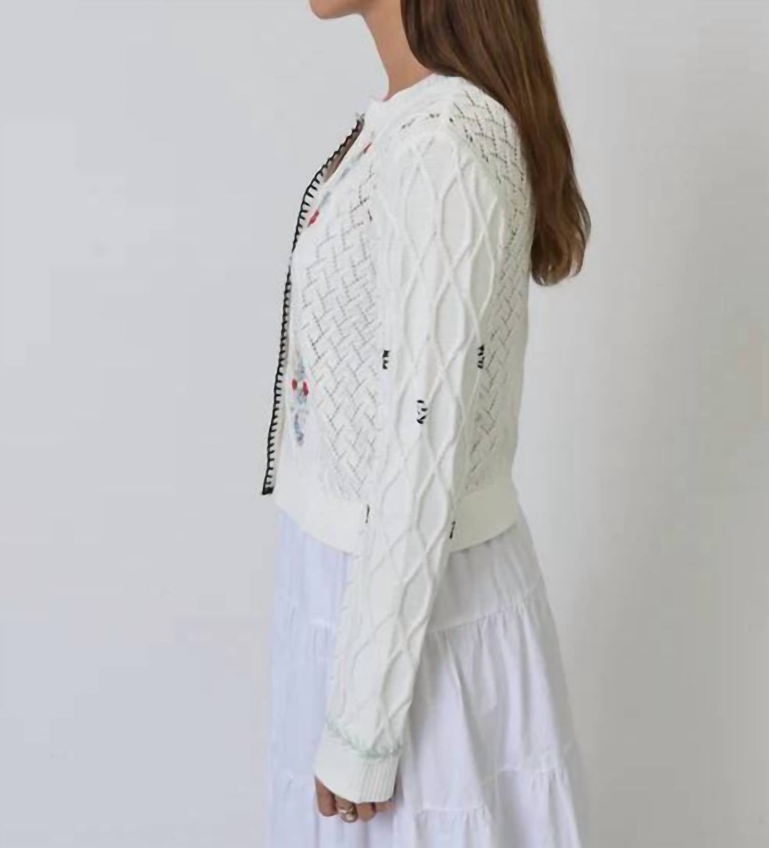 Central Park West - Jaden Floral Embroidered Cardigan