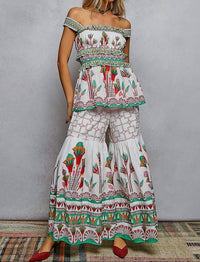 Pol - Printed Ruffle Top