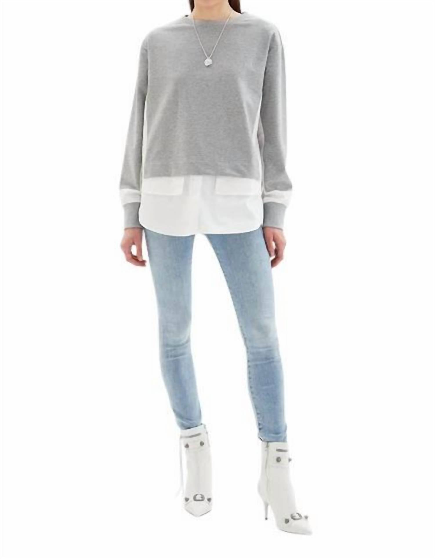 Chrldr - Melissa Mixed Media Sweatshirt