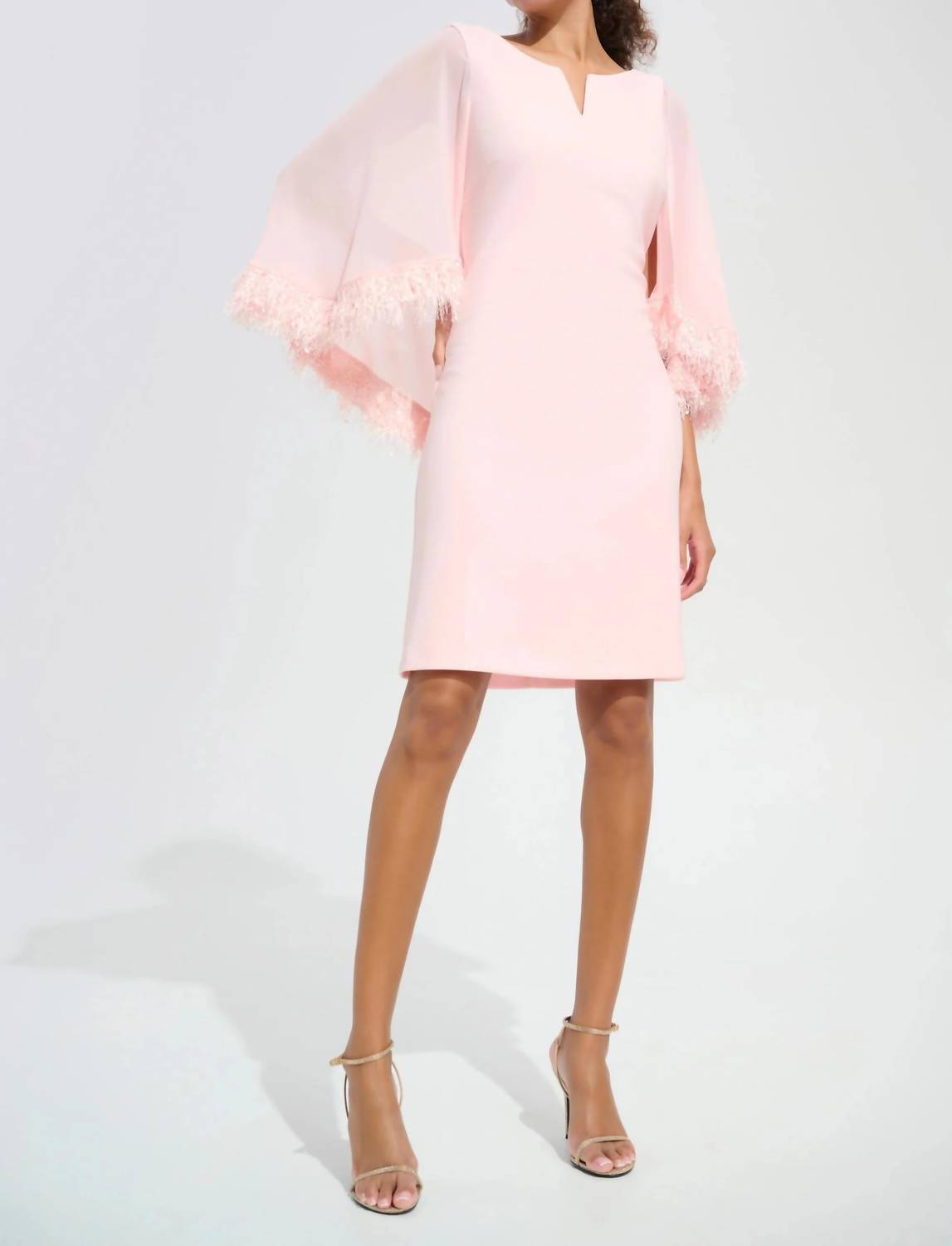 Joseph Ribkoff - Chiffon Cape Sleeves A-line Dress