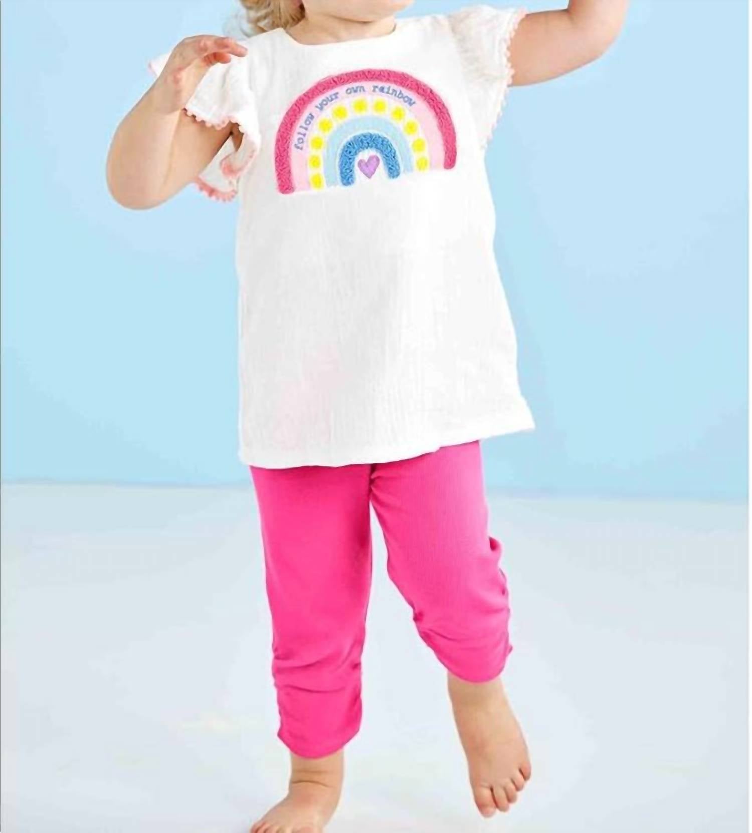 Mudpie - Girl's Rainbow Tunic & Legging Set