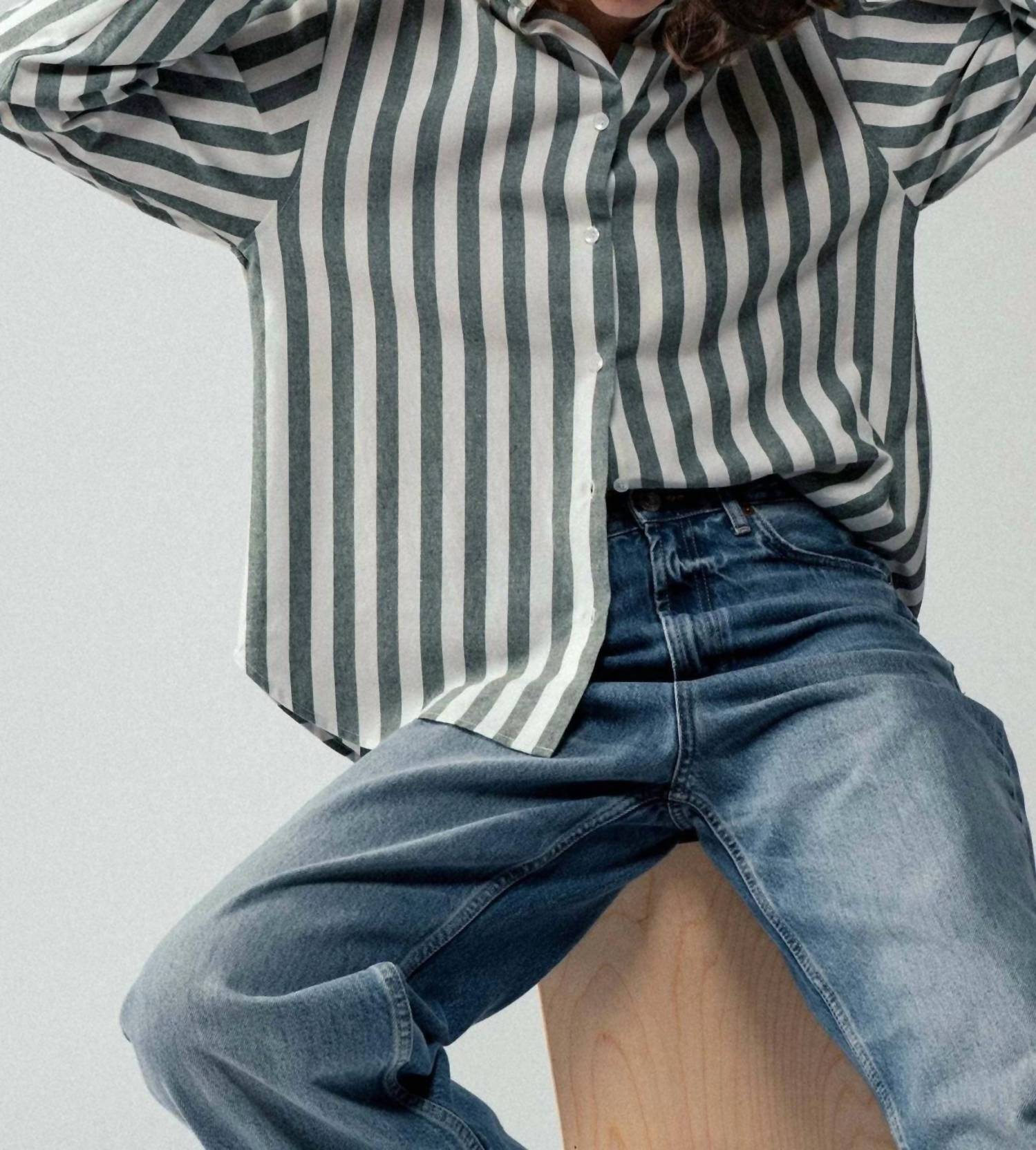 Urban Daizy - Outlaw Western Striped Button-down Collared Shirt