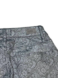 Paige Women's High Rise Lou Lou Landscape Jacquard Flare Jeans in grey - women's jeans - alternate view