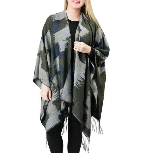 Top It Off - Southwest Print Fringe Wrap Shawl