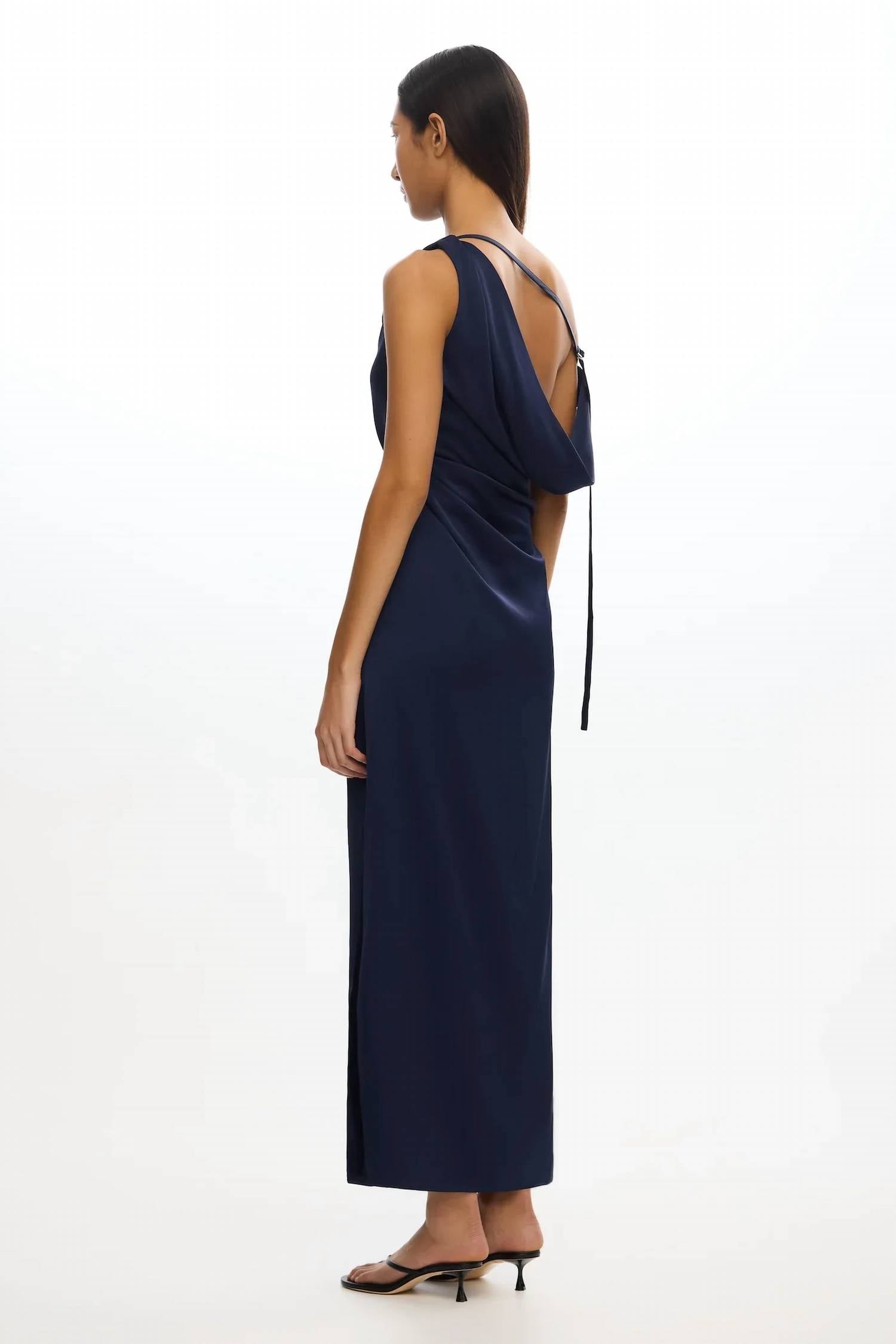 Significant Other - Alyssa One-shoulder Satin Maxi Gown