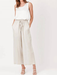 Mystree - Paper Waist Linen Wide Leg Pants