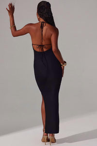 Oh Polly - Mariposa Plunge Cowl Neck Floor Length Dress