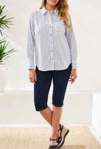 Tribal - Long Sleeved Button Front Top