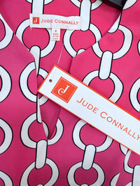 JUDE CONNALLY Kerry Grand Chains Dress in pink white - women's dress - detail view