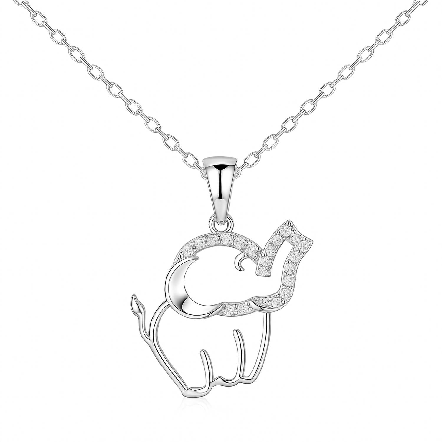 Allyanna Gifts - Women's Moissanite Pave Elephant Necklace