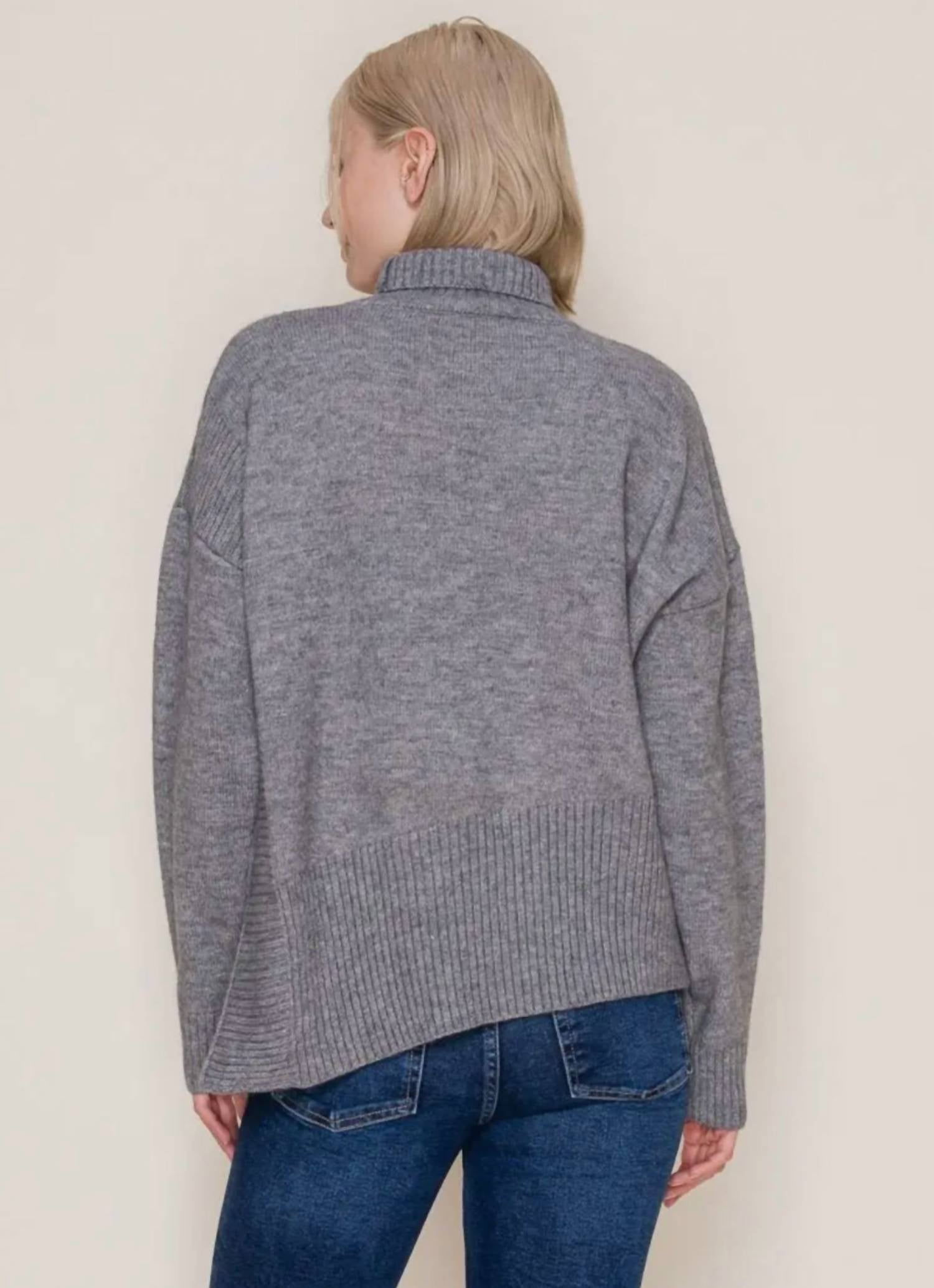 White Birch Leslie Knit Turtleneck Sweater in beige - women's sweater - detail view