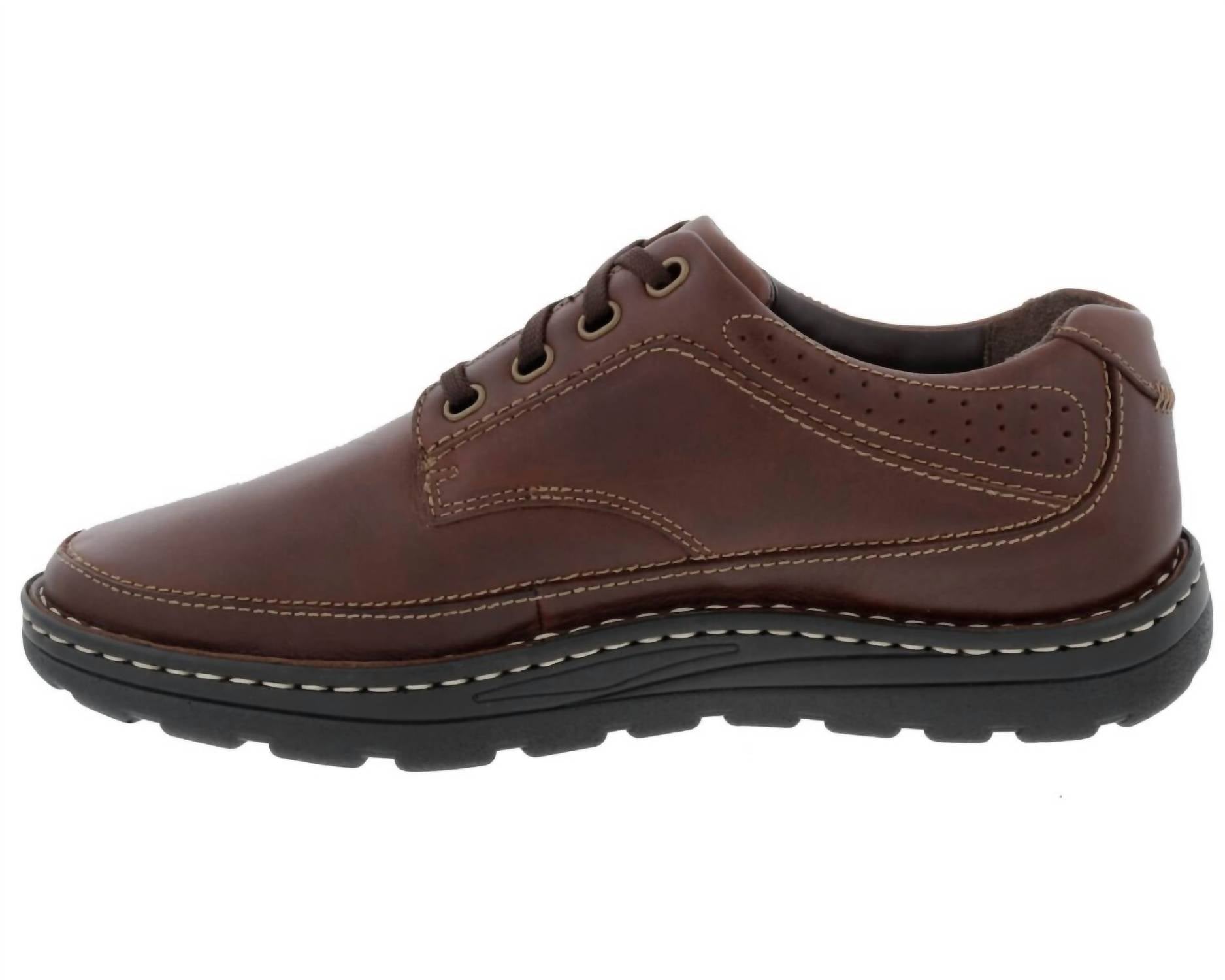 DREW Men's Toledo Ii Casual Oxford Shoe in brandy leather - men's shoe - detail view