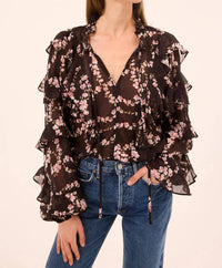 Misa Los Angeles - Printed Chiffon Top