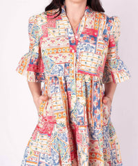 Aureum - Jane V-neck Tiered Mini Dress