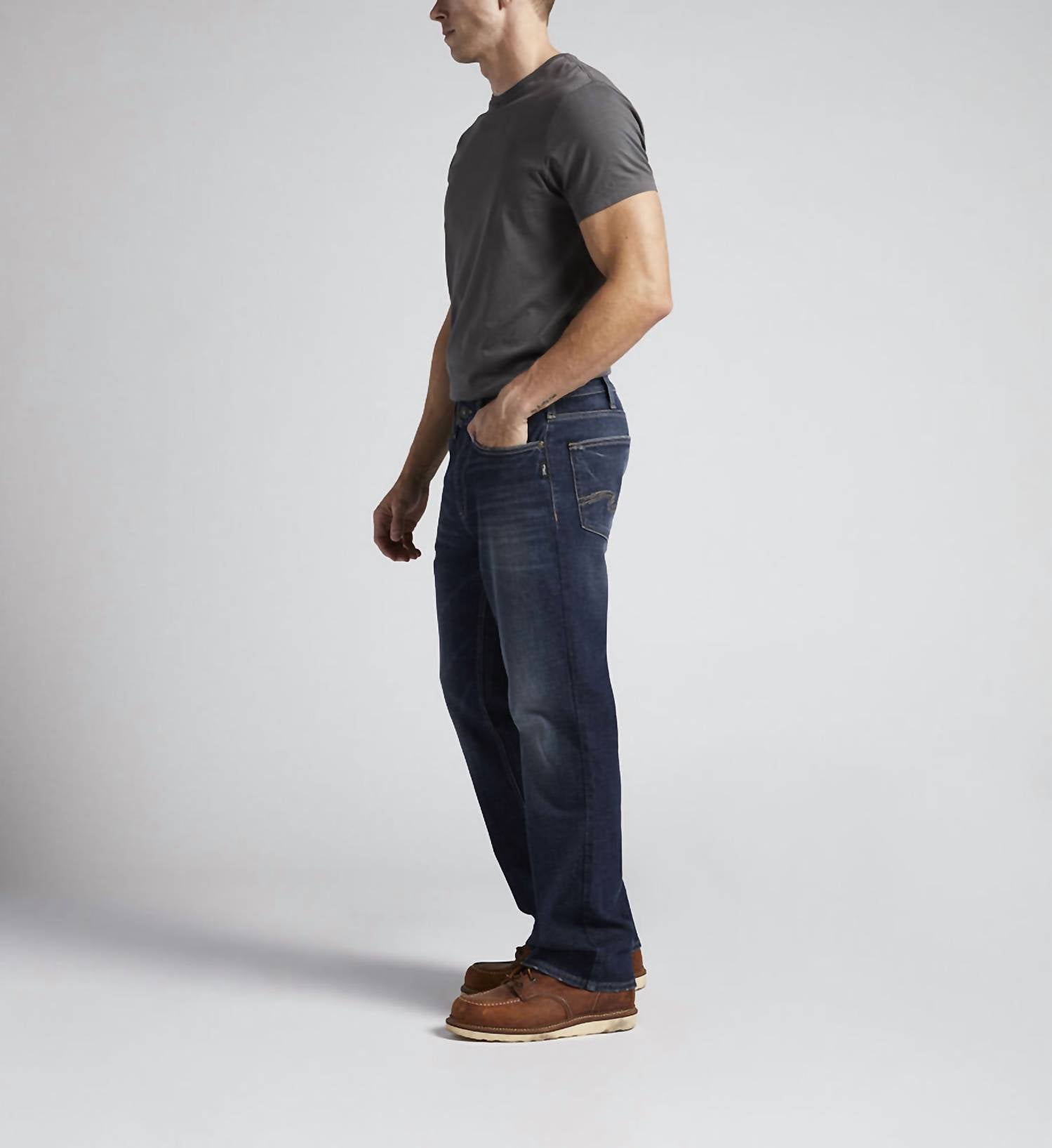 Silver Jeans Co Craig Jean in dark wash - men's jeans - detail view