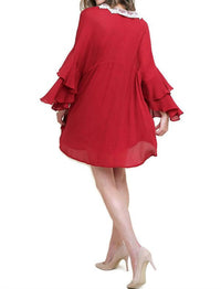 Umgee - Layered Ruffle Bell Sleeve Dress