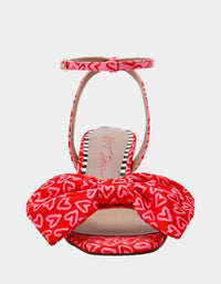 Betsey Johnson Women's Kendal Bow Novelty Heart-heel Sandal in red pink - women's heels - alternate view