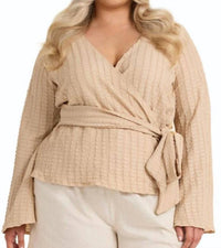 Fashion Szn Curve - Wrap Front Belted Top - Plus