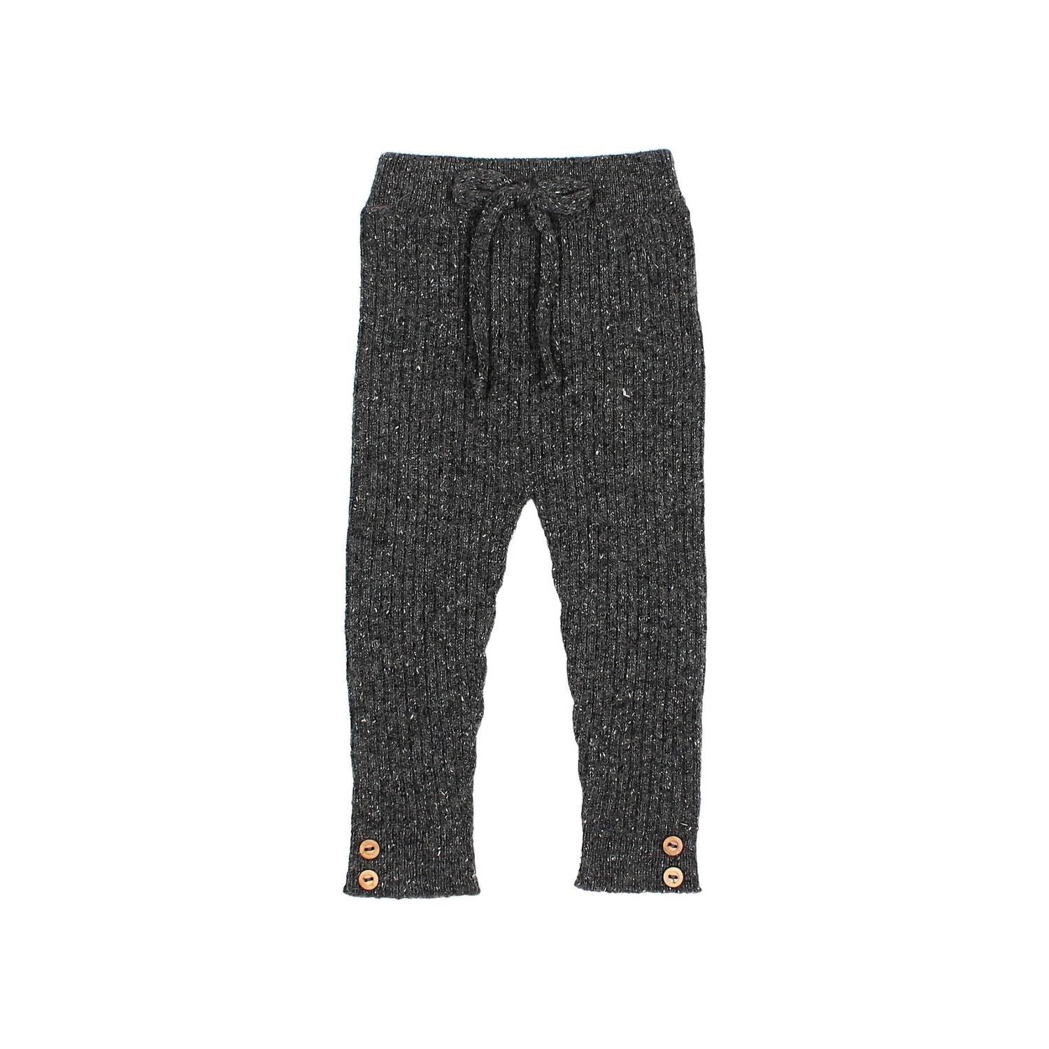 Búho Girls' Fine Knit Leggings in antracite - kids' leggings