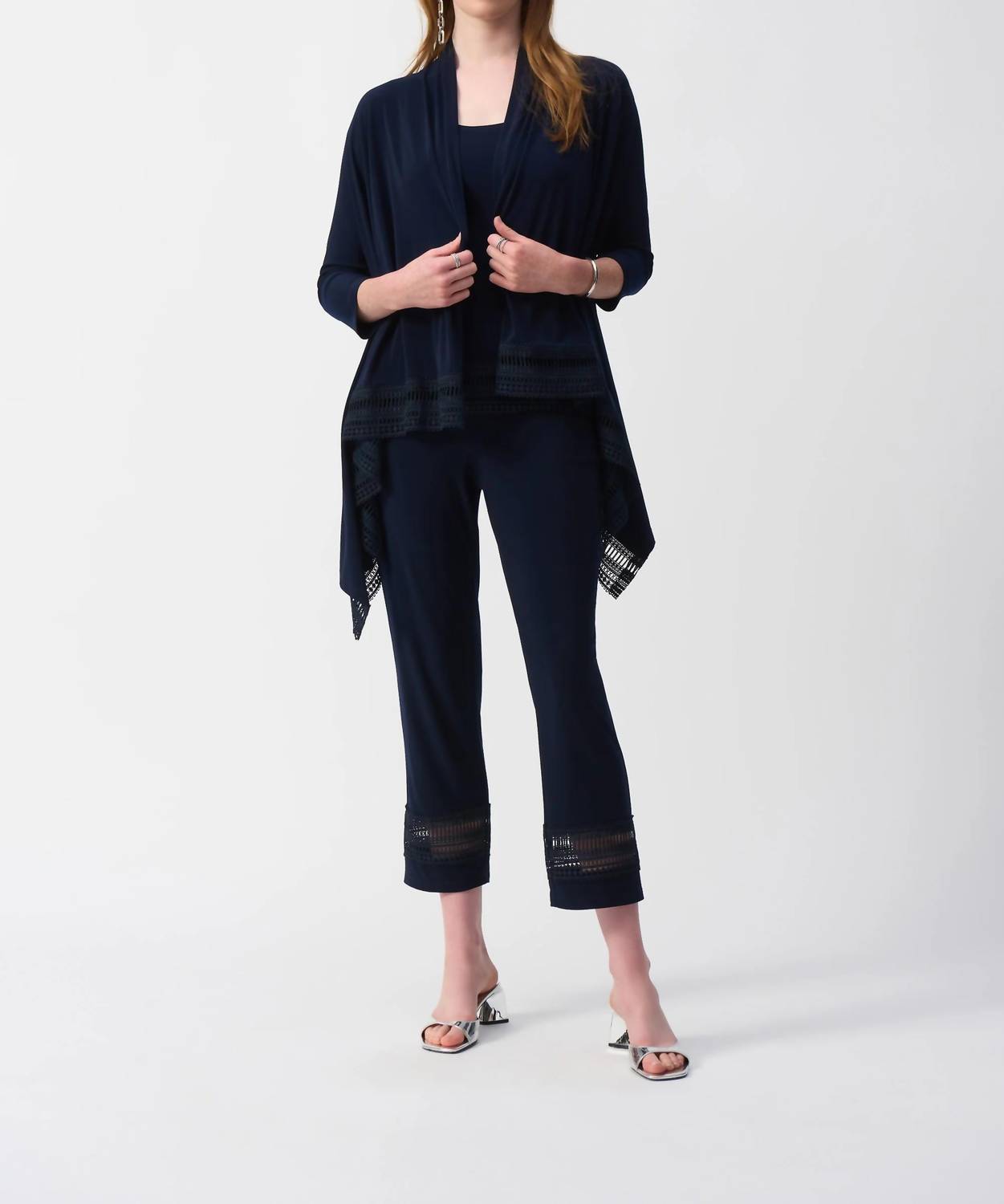 Joseph Ribkoff - Lace Trim Cropped Pants