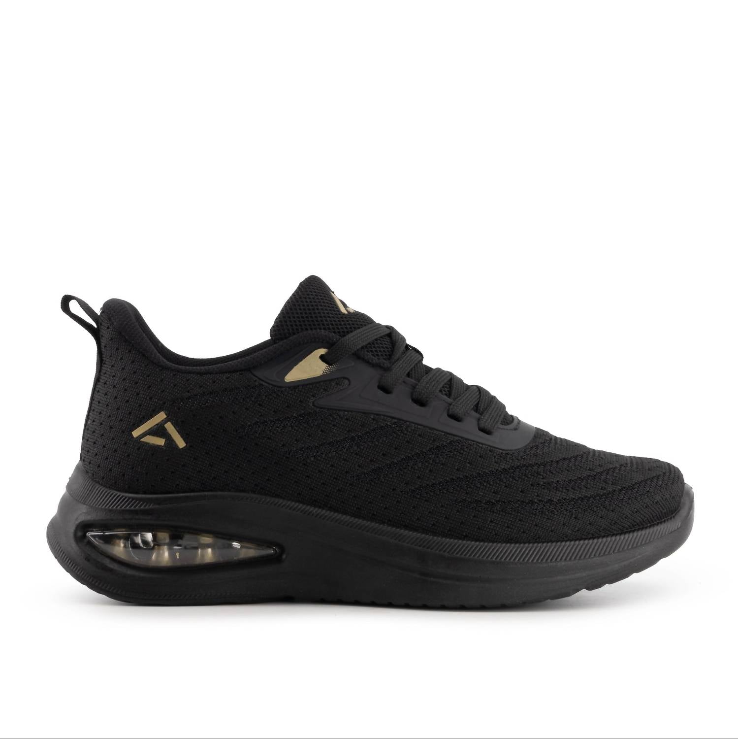 Andrea Women’s Casual Athletic Sneakers With Cushioned Sole in black - women's sneaker - detail view