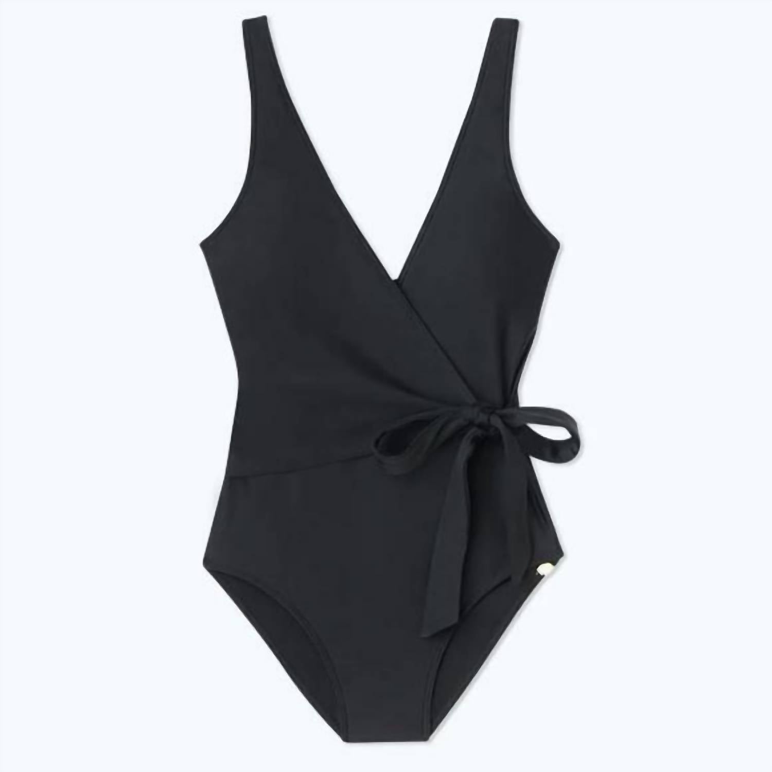 Summersalt Women's Perfect Wrap One Piece Swimsuit in black - women's swimwear