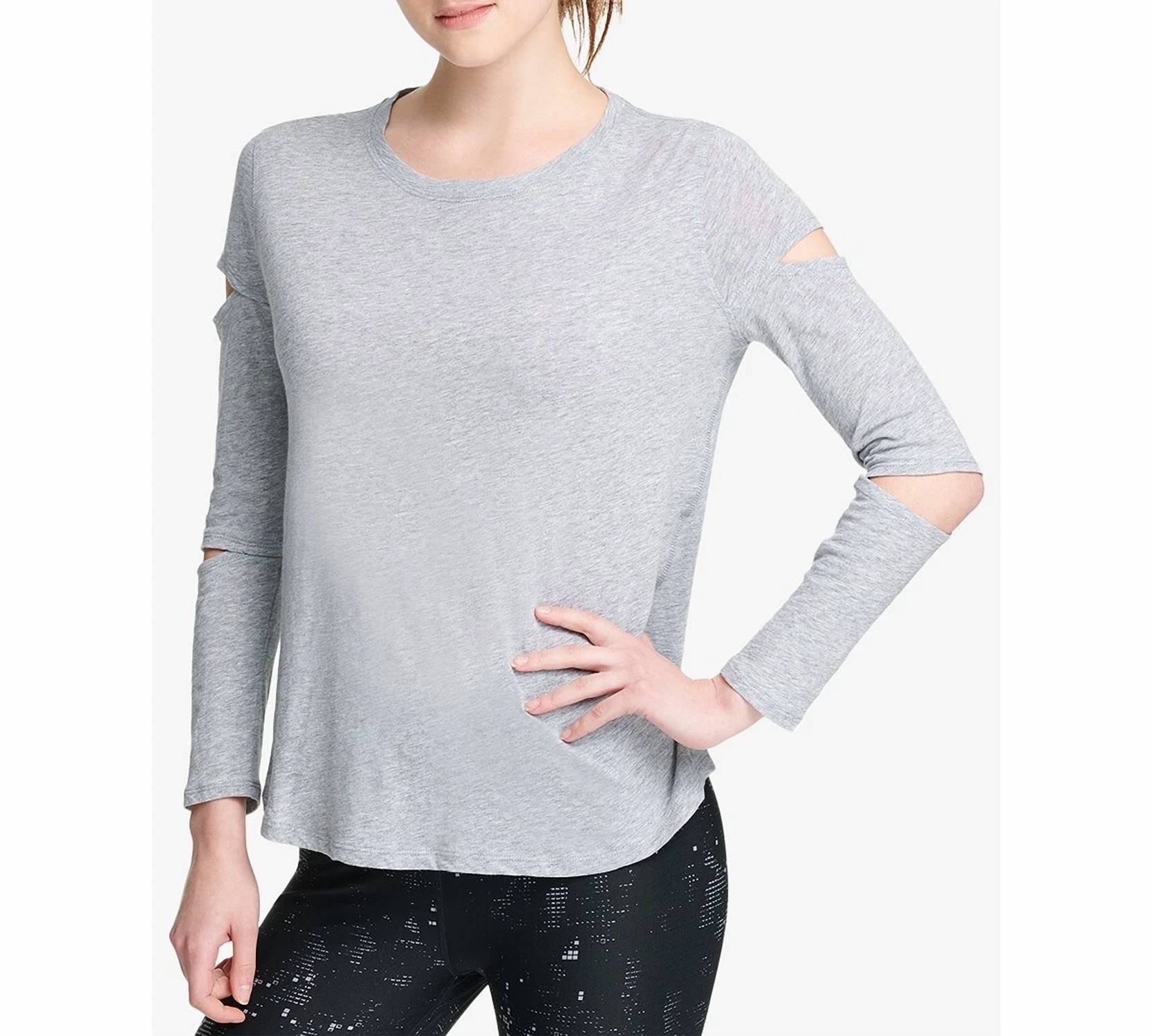 Dkny - Long Cut Out Sleeve T-Shirt