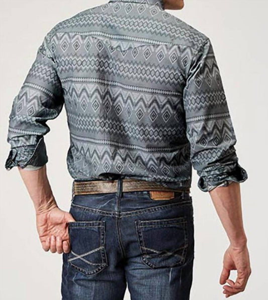 Roper - Men's West Made Snap Western River Aztec Shirt