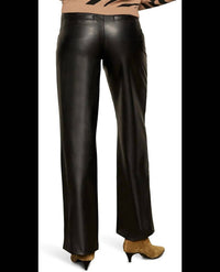 Sanctuary Women's Runway Vegan Leather Trouser in black - women's pants - detail view