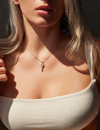 Adriana Pappas - Women's Crystal Key Necklace