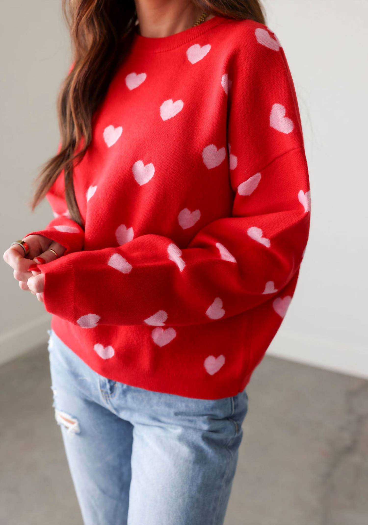 Wishlist - Brushed Knit Heart Sweater