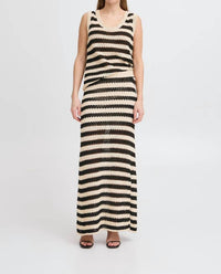 Ichi - Birdis Stripe Knit Maxi Skirt
