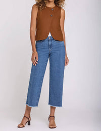 Nydj - Teresa Wide Leg Ankle Fray Hem Jeans