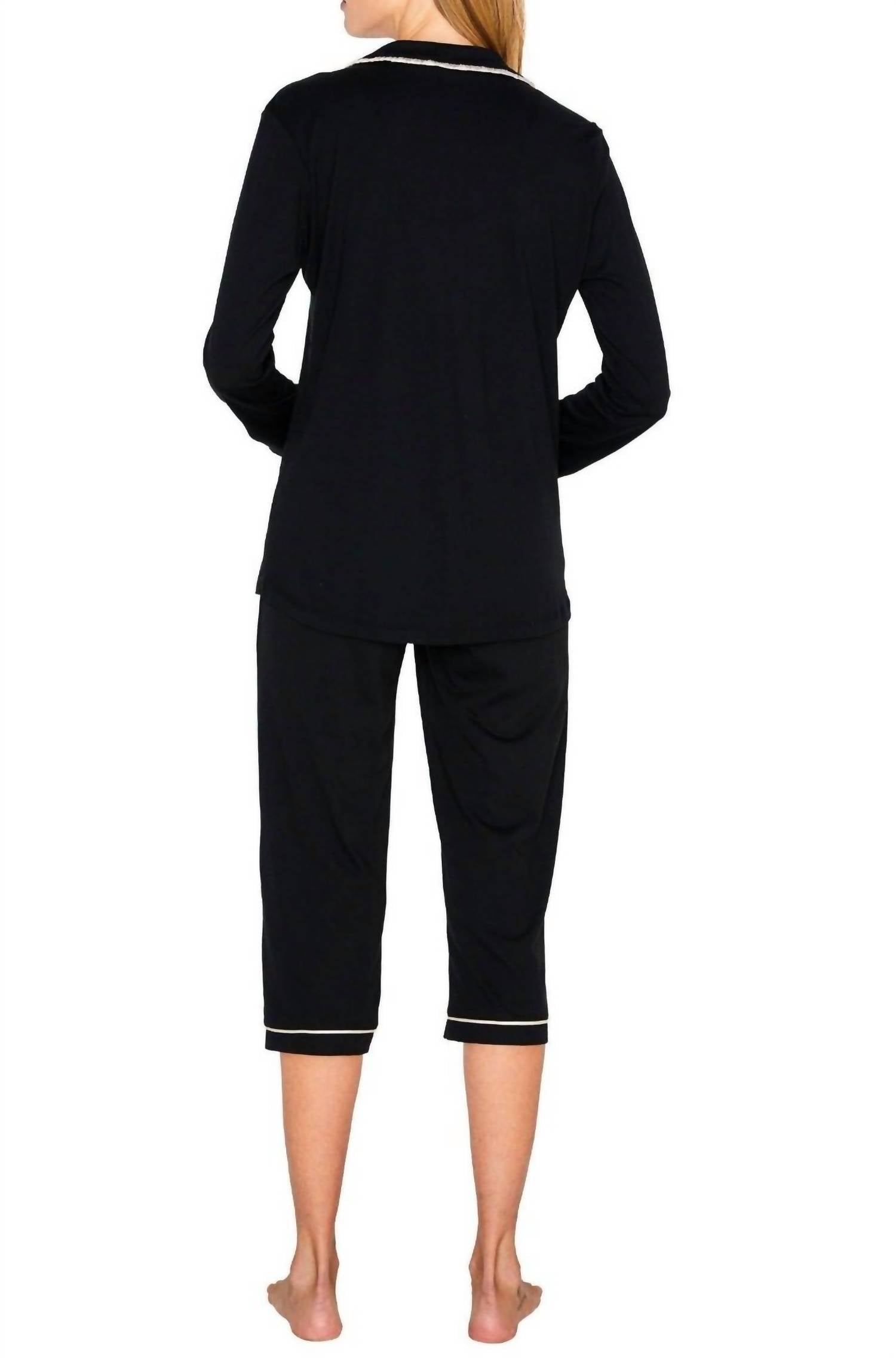 Twelve Eighty Eight - Sophie Basic Long Sleeve Cropped Pajama Set
