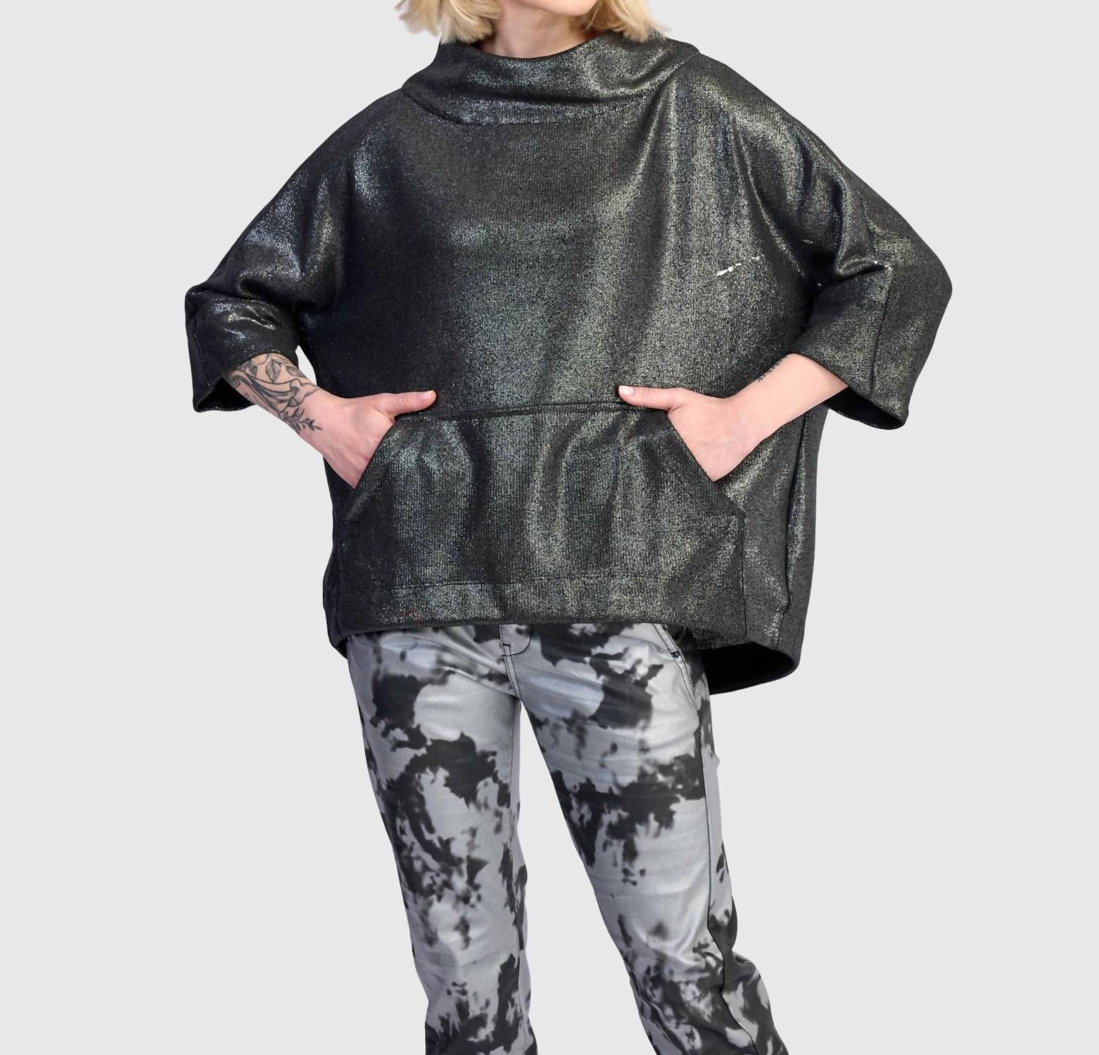ALEMBIKA Roxy Pullover Top in silver - women's blouse