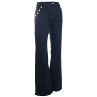Oolala - Women's Button Trim Denim Jean