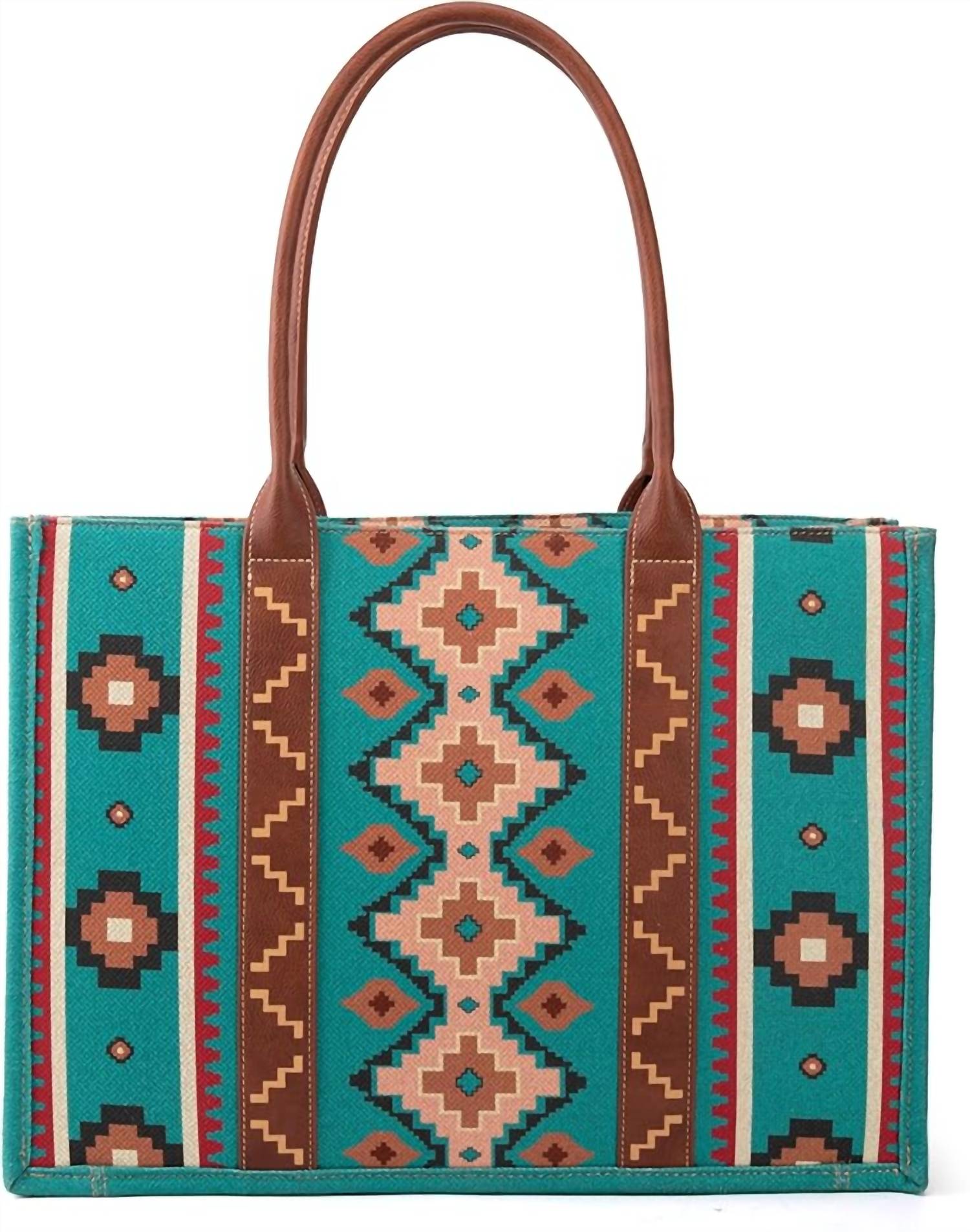 Wrangler - Women's Pattern Dual Sided Print Canvas Tote Bag